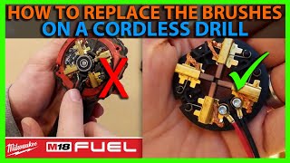 How To Replace The Brushes on a Milwaukee M18 Cordless Drill [upl. by Htebirol998]