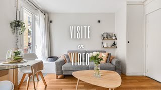 VISITE VIDEO de ce charmant 2 PIECES de 27 m2 situé dans le QUARTIER JULES JOFFRIN à PARIS 18ème [upl. by Ilatan]