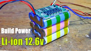 How to Build Power Li ion 12 6v 18650 use Protection board 3S 60A BMS [upl. by Pinchas]