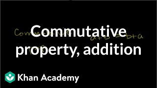 Commutative property for addition  Arithmetic properties  PreAlgebra  Khan Academy [upl. by Noryak]