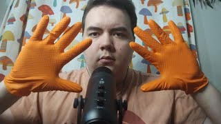 ASMR Hand and Glove Sounds wOrange Gloves 🧤 [upl. by Nauq]