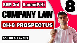 BcomHP  CH8 Prospectus  Company law  Semester 3rd Sol Du Company law ch8  Prospectus du [upl. by Htepsle738]