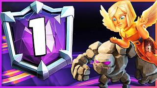 BROKEN GOLEM BATTLE HEALER reached RANK 1 IN THE WORLD — Clash Royale [upl. by Oag]