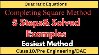 Complete the Square Ex 12 Q2 Math 113DAE Math  Easiest Maths [upl. by Irdua]