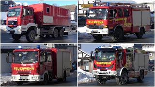 WLF ABA ZFR Einsatzfahrten verschiedener Feuerwehren zu Großbrand in Hallenberg HSK [upl. by Cogan]