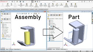 How to make a SOLIDWORKS assembly into one part [upl. by Giorgio540]