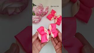 Bow tutorial with grosgrain ribbon step by step easy hair clip tutorial an easy way at home shorts [upl. by Priscella795]