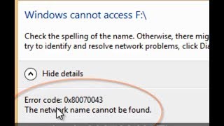 How to fix error code 0x80070043 The network name cannot be found Windows 81 [upl. by Enimajneb]