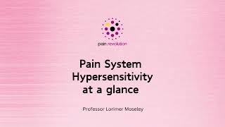 Lorimer Moseley Pain System Hypersensitivity at a glance [upl. by Ylelhsa]