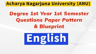 Acharya Nagarjuna university Degree 1st Year 1st sem English Model paper 2023 ANU degree 1st year [upl. by Ayotac]