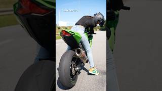 Can I wheelie the Ninja zx10 RR  KawasakiMotorsEU DAFYMOTOFRANCE [upl. by Ainedrag]