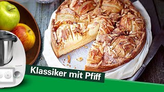 Apfelkuchen Rezept einfach und schnell mit Crunch [upl. by Bogart]