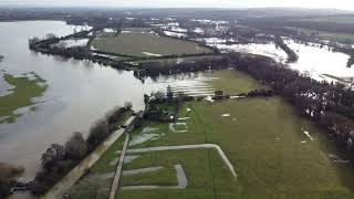 Drone Footage  Flooding in Wolvercote and Port Meadow [upl. by Uttica]