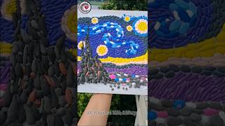 The starry night  Starry night van gogh  clay art  clayart  thestarrynight  shorts [upl. by Piefer]