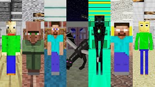 Everyone Baldis 7 Minecraft Basics Mods  ALL PERFECT [upl. by Kwei]