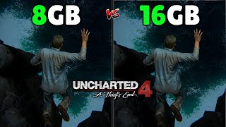 Uncharted 4 8GB Ram vs 16GB Ram [upl. by Garratt]