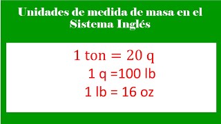 Unidades de medida de masa en el Sistema Inglés [upl. by Norval]