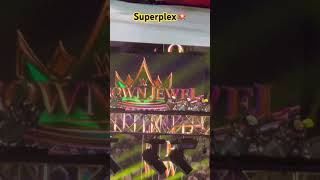 Superplex from Bronson Reed to sethrollins at wwecrownjewel wwe wwelive wwe2024 [upl. by Howlan]