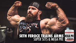 Seth Feroce Trains Arms  Super Sets amp Mega Pre [upl. by Ylrahc311]