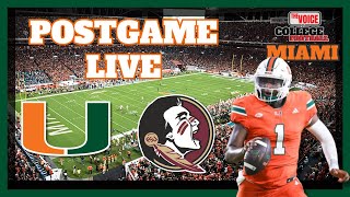 MIAMI  Florida State Postgame LIVE [upl. by Malchus764]