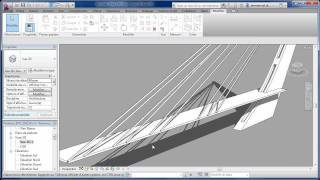 Revit Architecture  Créer des câbles sur un pont à haubans grâce aux composants adaptatifs BIM [upl. by Llevaj433]