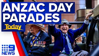 Anzac Day 2023 Marches in full swing across Australia  9 News Australia [upl. by Cirillo708]