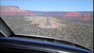 Piper Seneca Crosswind Landing Sedona Airport Rwy3 [upl. by Wolfort]