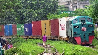 Container Transport Train of Bangladesh Railway skipping Khilgaon Dhaka Bangladesh in 4K Ultra HD [upl. by Naget]