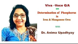 QA on Determination of of Phosphorus in Iron amp Mn ores Dr Anima Upadhyay [upl. by Enelloc]