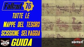 Fallout 76 GUIDA Tutte le Mappe del Tesoro Scissione Selvaggia  Localizzazione 🦉 ITA [upl. by Monarski]