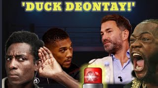 MY TEAM OVERHEARD ANTHONY JOSHUA PLANNING TO DUCK ME  DEONTAY WILDER COUNTERPUNCH [upl. by Gisella]