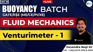 Venturimeter  1  Lec  19  Fluid Mechanics  GATE amp ESE 20212022 Exam  MECECHPIXE [upl. by Iraj]