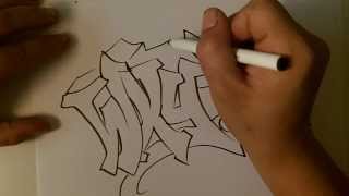 how2art how to draw a basic wildstyle graffiti aka mildstyle alphabet [upl. by Danie]