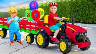 Oliver Rides a Tractor  A Learning Journey  Numbers and More [upl. by Aitnwahs352]