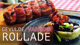 GROOT stuk VLEES op de BBQ  Barbecue recept Rollade van varkensfilet [upl. by Hardin]