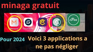 Trois 3 Applications de Minage Gratuit pour 2024 [upl. by Novehs]