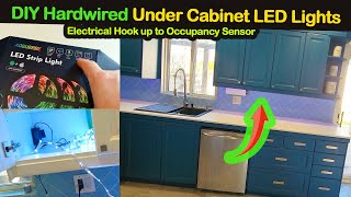 How to Install Under Cabinet Lighting LED Strip Lights amp Hook String Lights to a Wall Switch [upl. by O'Shee]