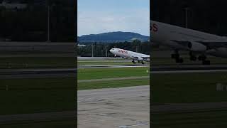 SWISS Airbus A 340300 Takeoff in Zurich RW16 [upl. by Ainitsirk]