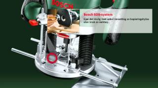 Bosch overfres POF 1200 AE Kraftig og nøyaktig for kreativt arbeid med tre [upl. by Dorry580]