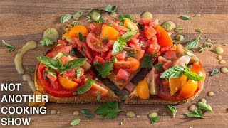 how to make FRESH TOMATO BRUSCHETTA [upl. by Grantley42]