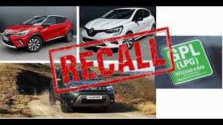 Renault e Dacia com recall nos modelos a GPL por risco de incêndio [upl. by Opiak]