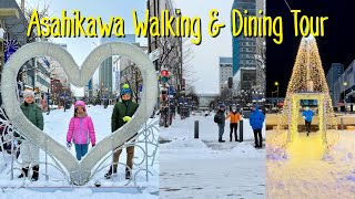 Asahikawa Walking Tour in Winter – Hokkaido Japan Night amp Day [upl. by Bega658]