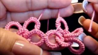 FrivoliteTatting lesson 75 chainmaille [upl. by Attenol]