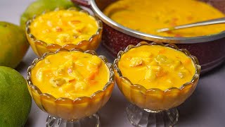 Mango Fruit Custard Recipe  Delicious Mango Custard Dessert Recipe  Yummy [upl. by Alarice]