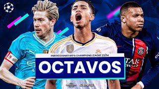 PREDICCIONES UEFA CHAMPIONS LEAGUE 2024  Octavos de Final [upl. by Janeczka]