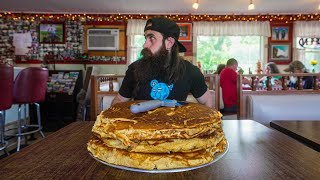 OVER 1000 PEOPLE HAVE FAILED THIS PANCAKE CHALLENGE IN VERMONT  BeardMeatsFood [upl. by Simon]