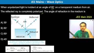 When unpolarized light is incident at an angle of 60∘ on a transparent medium from air The [upl. by Hcib]