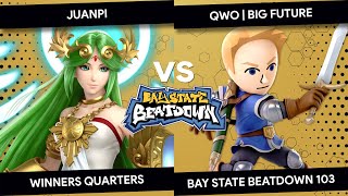 Bay State Beatdown 103  Juanpi Palutena vs qWo  Big Future Mii Swordfighter  Winners Quarters [upl. by Ailefo]