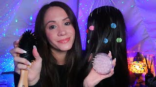 ASMR  All The Hair Play You Can Think Of brushing clipping scalp massage lice check [upl. by Melonie]