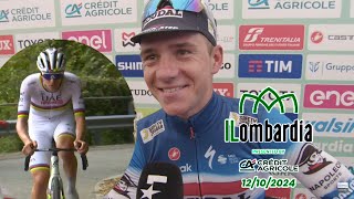 Remco Evenepoel Talks about Tadej Pogacar  ILombardia Giro 2024 [upl. by Gervais]